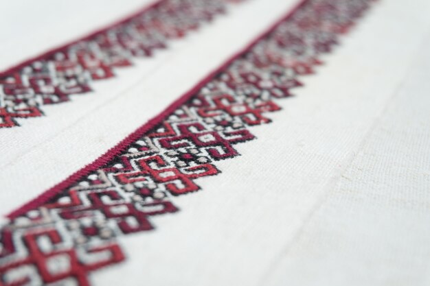 haft na tkaninie, detal nici